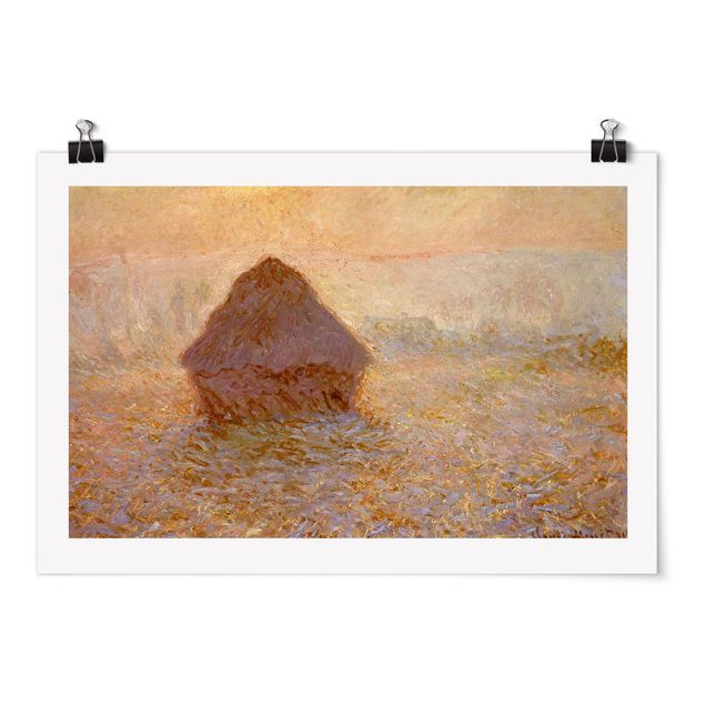 Poster - Claude Monet - Pagliaio In The Mist - Orizzontale 2:3