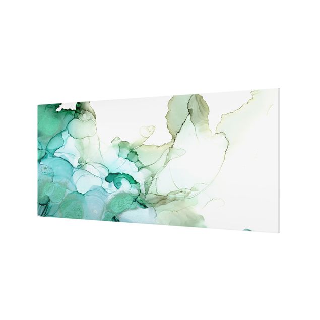 Paraschizzi in vetro - Tempesta color smeraldo II - Formato orizzontale 2:1