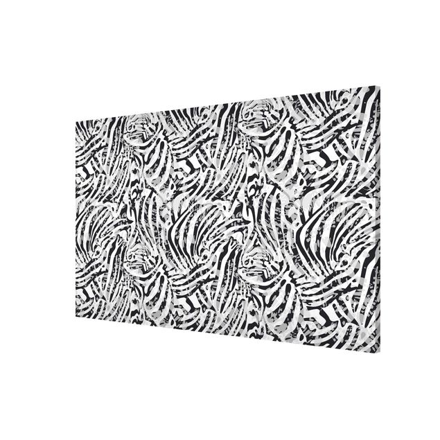 Lavagna magnetica nero Motivo zebrato in tonalità di grigio