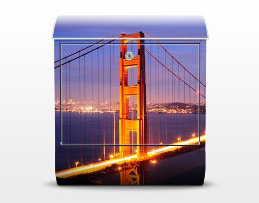 Cassetta postale Golden Gate Bridge At Night 39x46x13cm