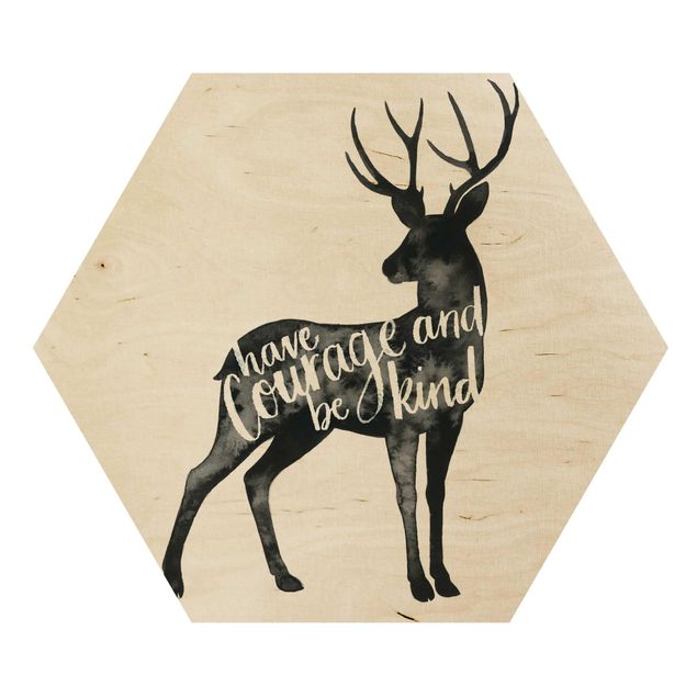 Esagono in legno - Animali con la Sapienza - Deer