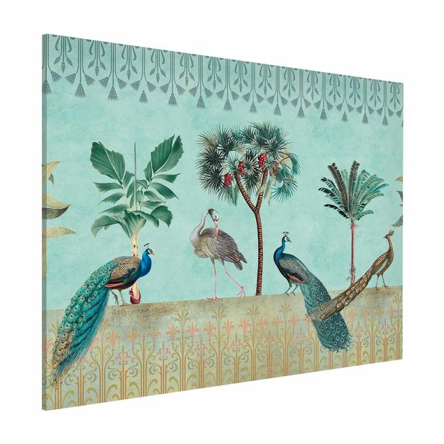 Quadri animali Collage vintage - Uccello tropicale e palme