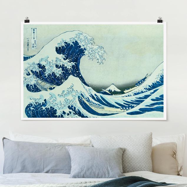 poster da parete vintage Katsushika Hokusai - La grande onda di Kanagawa