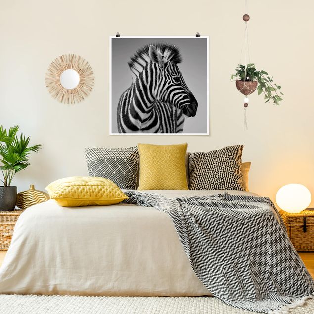 Poster - Zebra Ritratto del bambino II - Quadrato 1:1