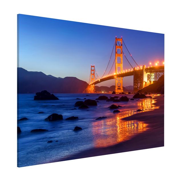 Lavagna magnetica per ufficio Ponte del Golden Gate al tramonto
