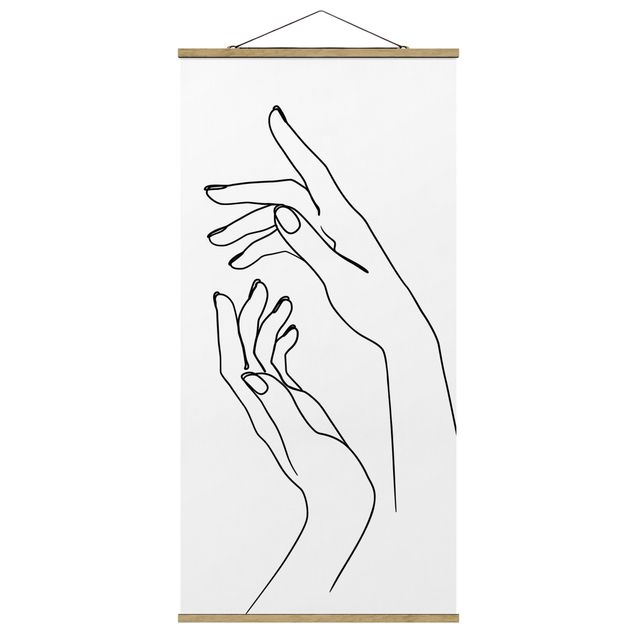 Quadro su tessuto con stecche per poster - Linea Mani d'arte - Verticale 2:1