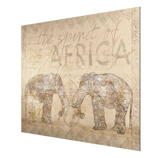 Stampa su alluminio spazzolato - Vintage Collage - Spirit of Africa - Orizzontale 3:4