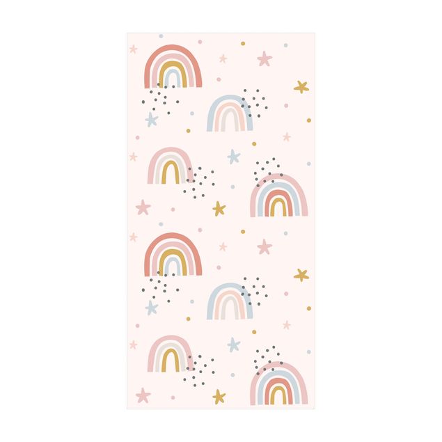 Tappeti colorati Mondo arcobaleno con stelle e punti