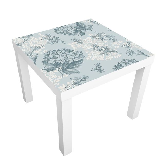 Carta adesiva per mobili IKEA - Lack Tavolino Pattern in blue Hortensia