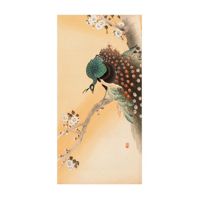 Tappeti vintage Illustrazione vintage di pavone asiatico II
