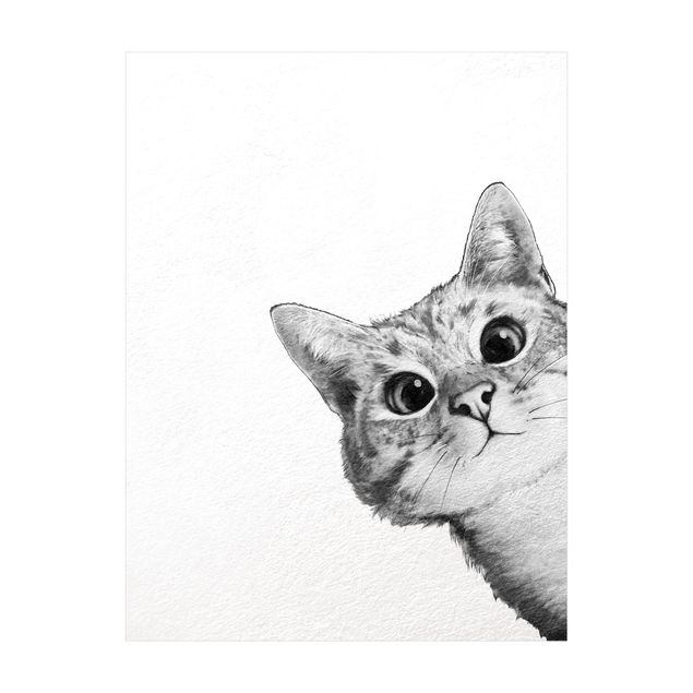 Tappeti grandi Illustrazione - Gatto Disegno in bianco e nero