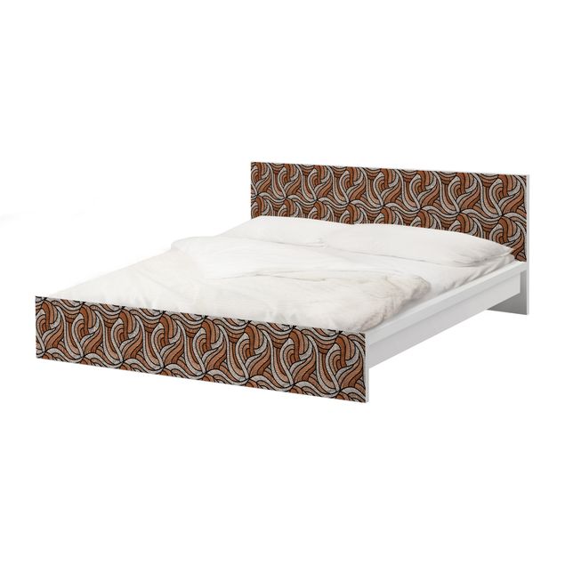 Carta adesiva per mobili IKEA - Malm Letto basso 180x200cm Woodcut in brown