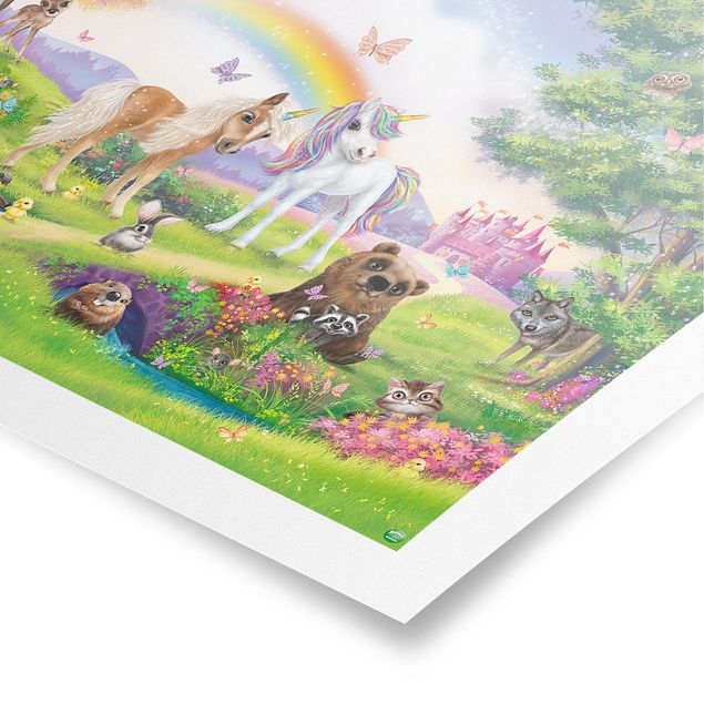 Poster - Enchanted Forest Con Unicorn - Orizzontale 2:3