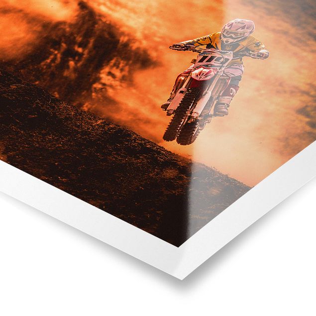 Poster - Motocross In The Dust - Quadrato 1:1