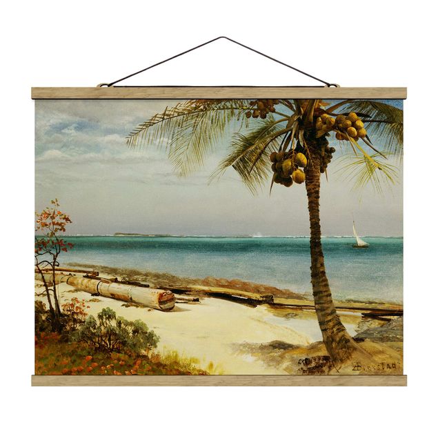Foto su tessuto da parete con bastone - Albert Bierstadt - Costa nei tropici - Orizzontale 3:4