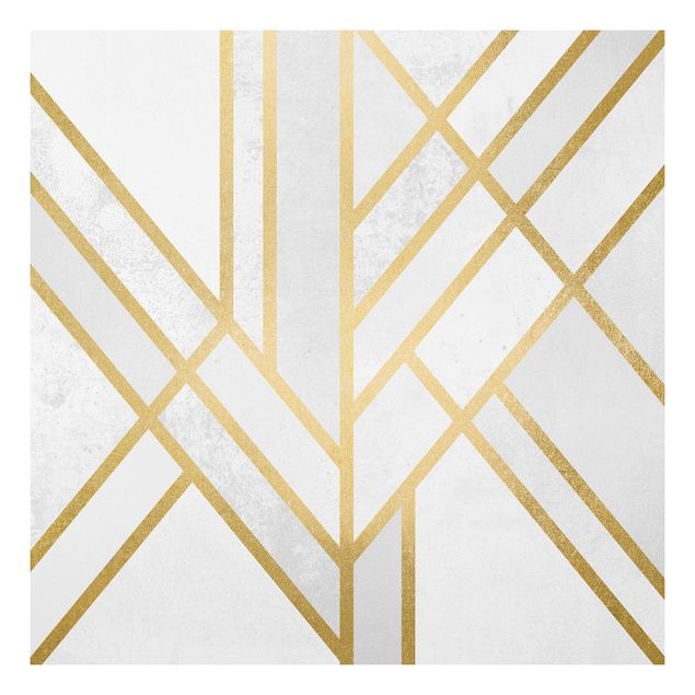 Stampa su Forex - Art Deco Geometria oro bianco - Quadrato 1:1