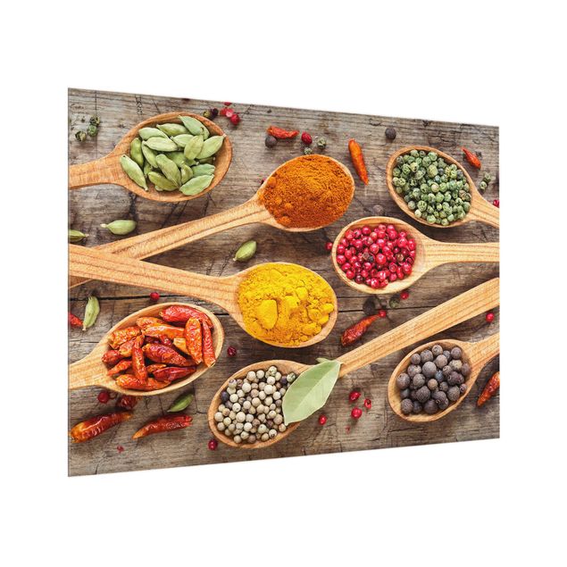 Paraschizzi in vetro - Spices On Wooden Spoon