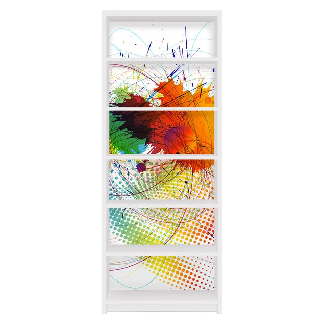 Carta adesiva per mobili IKEA - Billy Libreria - Rainbow Background