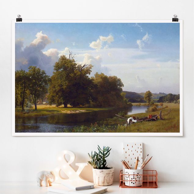 Albert Bierstadt quadri Albert Bierstadt - Paesaggio fluviale, Westfalia