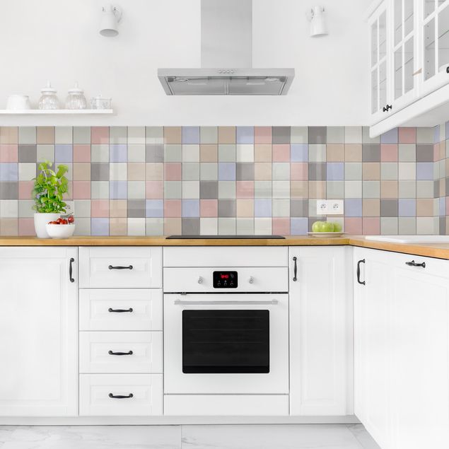Rivestimenti cucina di plastica Piastrelle mosaico - Shabby colorato