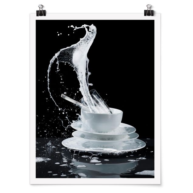 Poster - Piatti con un detergente Splash - Verticale 4:3