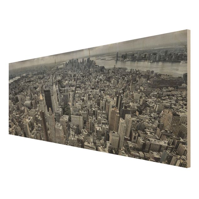Quadro in legno - View Over Manhattan - Panoramico
