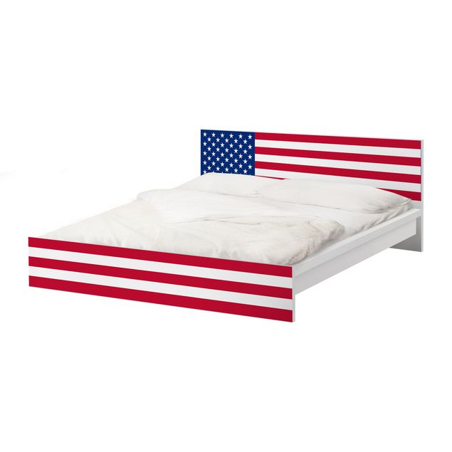 Carta adesiva per mobili IKEA - Malm Letto basso 180x200cm Flag of America 1