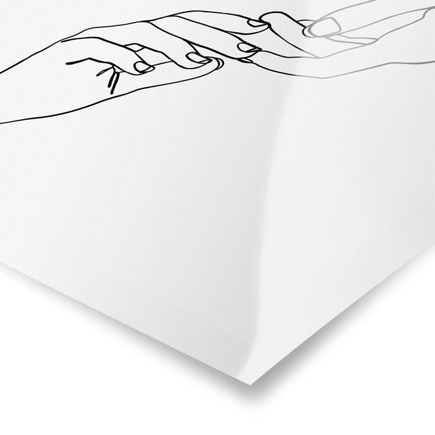 Poster - Linea Mani d'arte Toccando Bianco e nero - Verticale 4:3