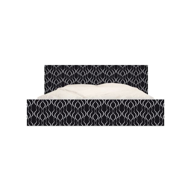 Carta adesiva per mobili IKEA - Malm Letto basso 140x200cm Dot pattern in black