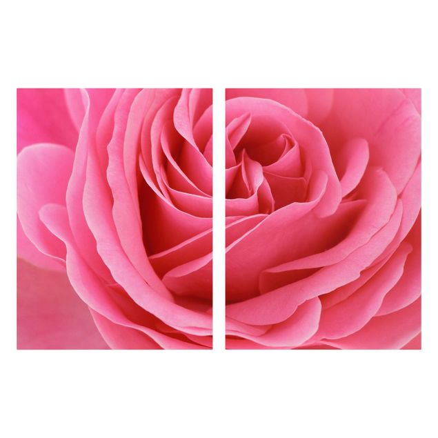 Stampa su tela 2 parti - Lustful Pink Rose - Verticale 4:3