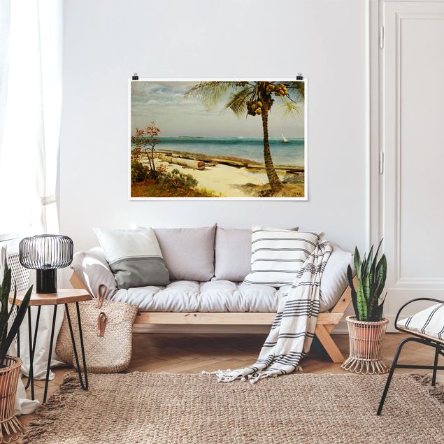 Poster - Albert Bierstadt - Costa nei tropici - Orizzontale 2:3