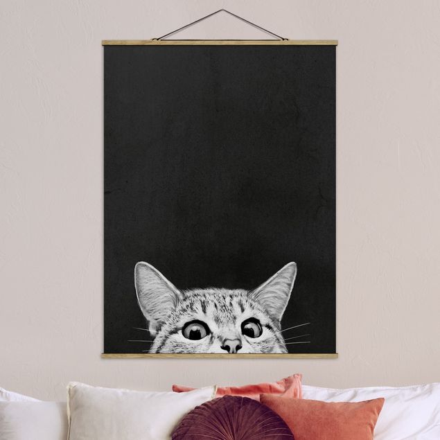 stampe animali Illustrazione - Gatto Disegno in bianco e nero