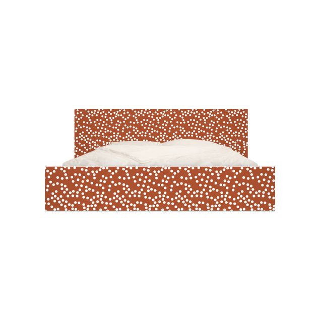 Carta adesiva per mobili IKEA - Malm Letto basso 140x200cm Aboriginal dot pattern Brown