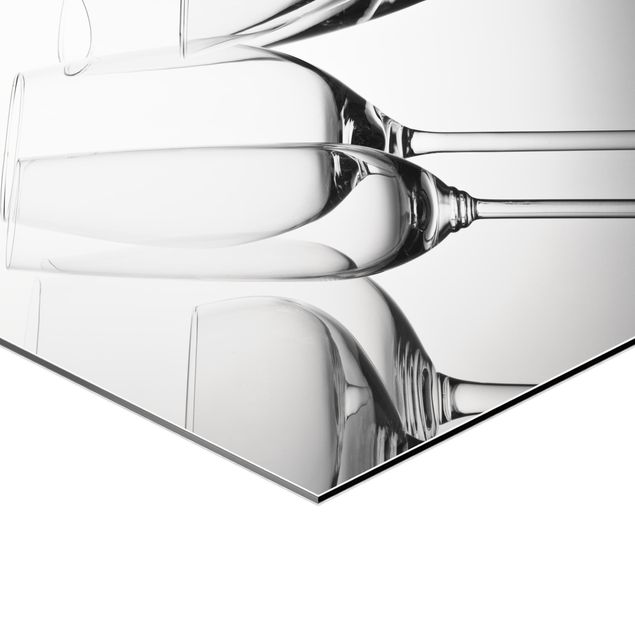 Esagono in Alluminio Dibond - Belle vetro Bianco e nero