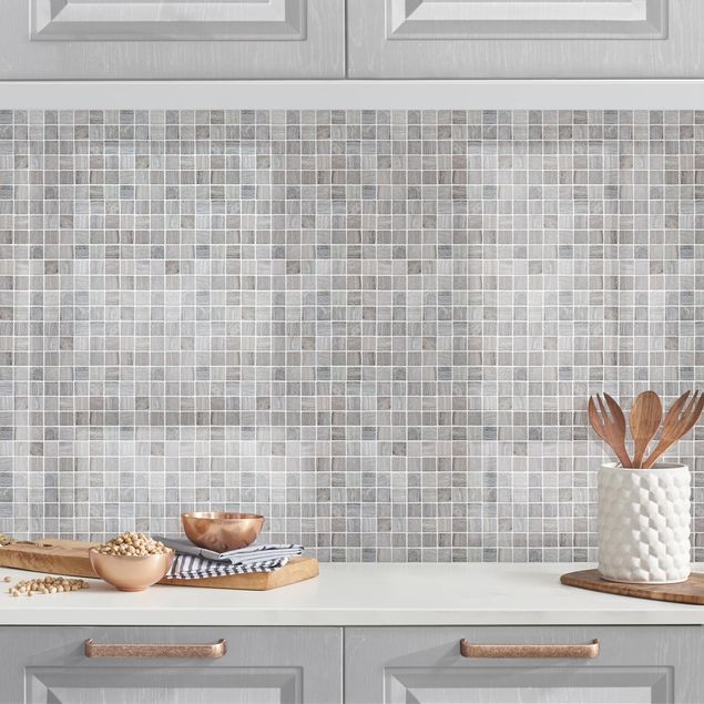 Rivestimenti cucina pannello Piastrelle in mosaico effetto marmo