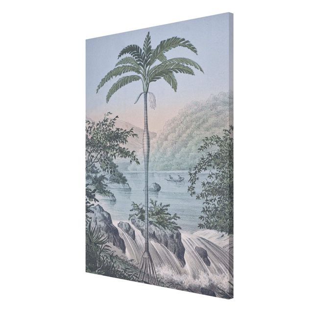 Lavagna magnetica - Vintage Illustrazione - Paesaggio Con La Palma - Formato verticale 2:3