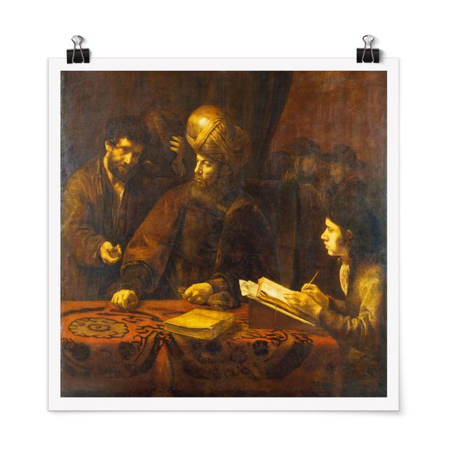 Poster - Rembrandt van Rijn - Parable Of Lavoratori - Quadrato 1:1