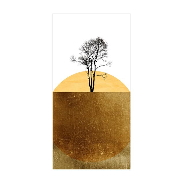 Tappeti effetto naturale Sole d'oro con albero