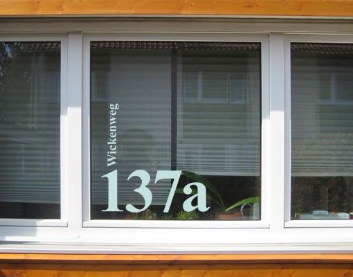 pellicola adesiva colorata per vetri No.UL1032 Testo personalizzato Numero civico e di casa