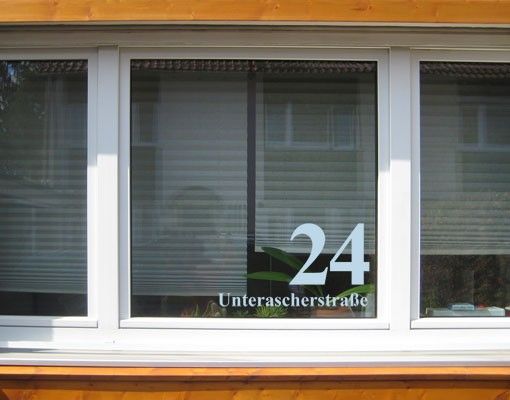 Pellicola vetro No.UL1032 Testo personalizzato Numero civico e di casa