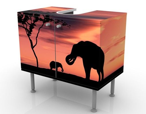 Mobile per lavabo design African Elefant Family