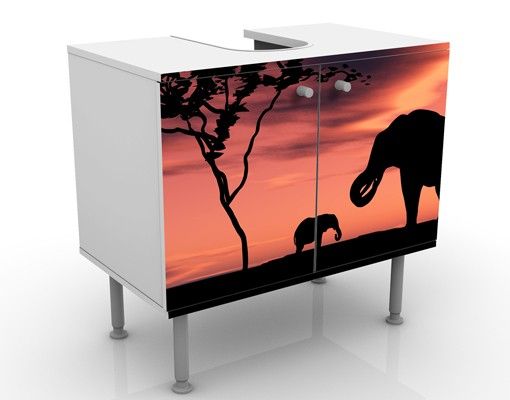 Mobile per lavabo design African Elefant Family
