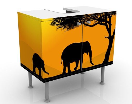 Mobile per lavabo design African Elefant Walk