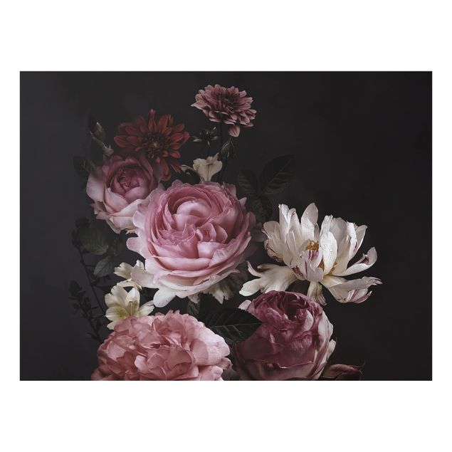 Paraschizzi in vetro - Pink Flowers On Black