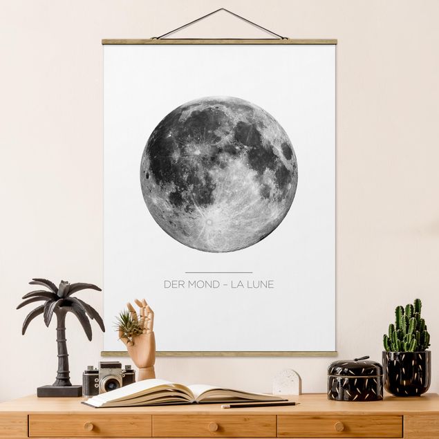 Foto su tessuto da parete con bastone - La Luna - La Lune - Verticale 4:3