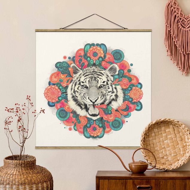 stampe animali Illustrazione - Tigre Disegno Mandala Paisley
