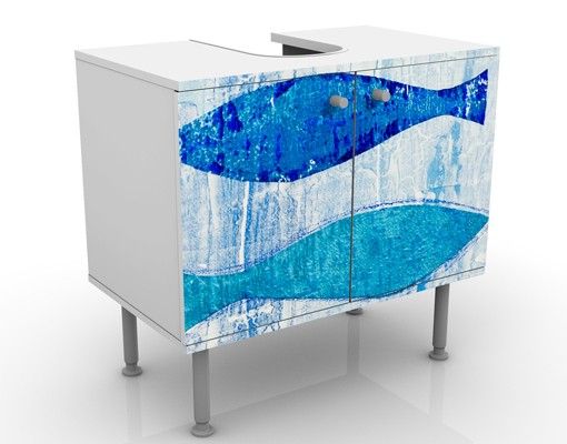 Mobile sottolavabo - Pesci nel blu - Mobile bagno marittimo blu
