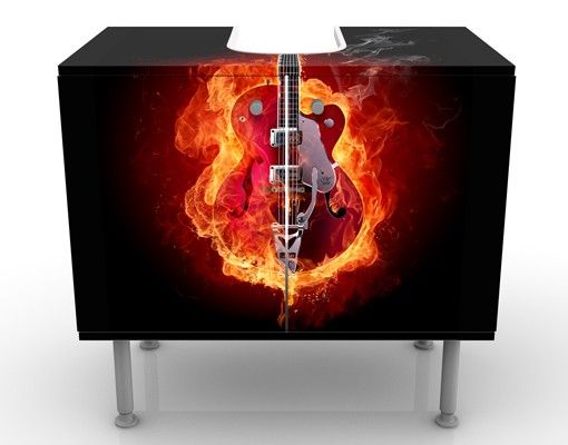 Mobile per lavabo design Guitar in Flames