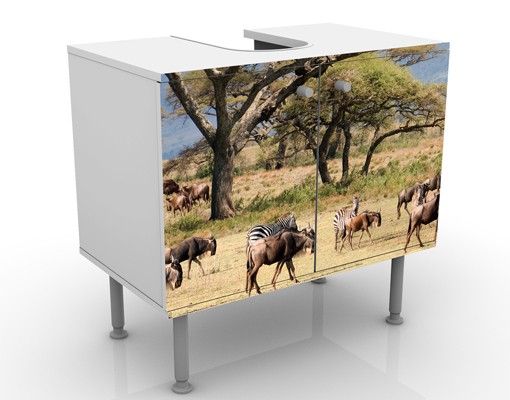 Mobile per lavabo design Herd Of Wildebeest In The Savannah