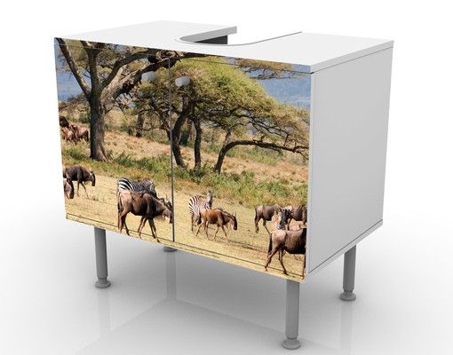 Mobile per lavabo design Herd Of Wildebeest In The Savannah
